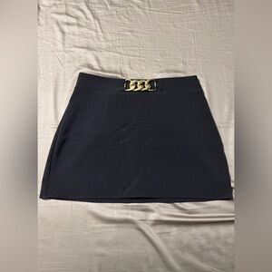 Zara Black Mini Skirt with Gold Detail